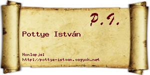 Pottye István névjegykártya